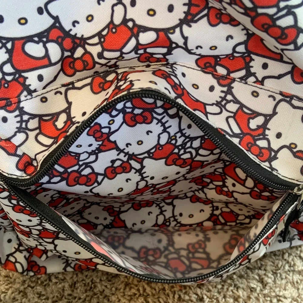 Hello Kitty White and Red Patterned Kids Backpack